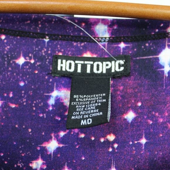 Hot Topic NWT glow in the dark fit & flare galaxy universe dress size medium - Picture 2 of 14